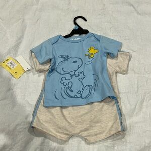 Infant Peanuts 3 piece short set